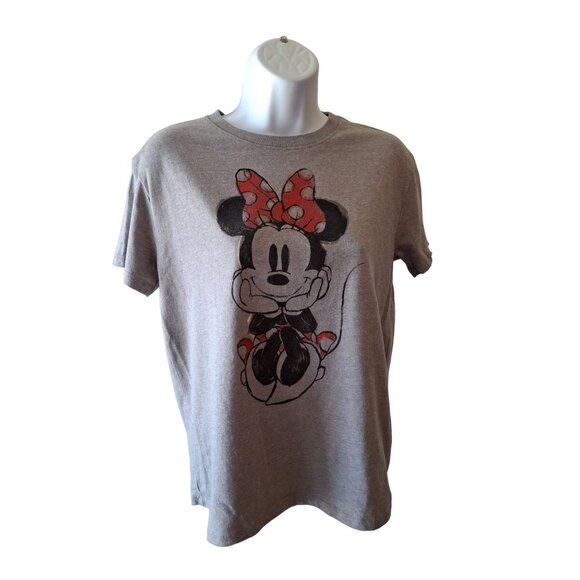 Disney Minnie Mouse Graphic T Shirt Gray XS Nostalgia Streetwear - Picture 1 of 5